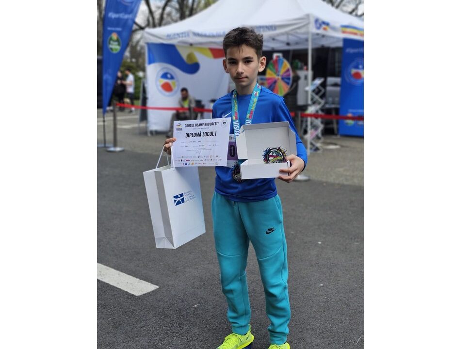 David Bogdan Croitoru, locul I la Crosul UASMV (4 aprilie 2026), în proba de 1000 metri