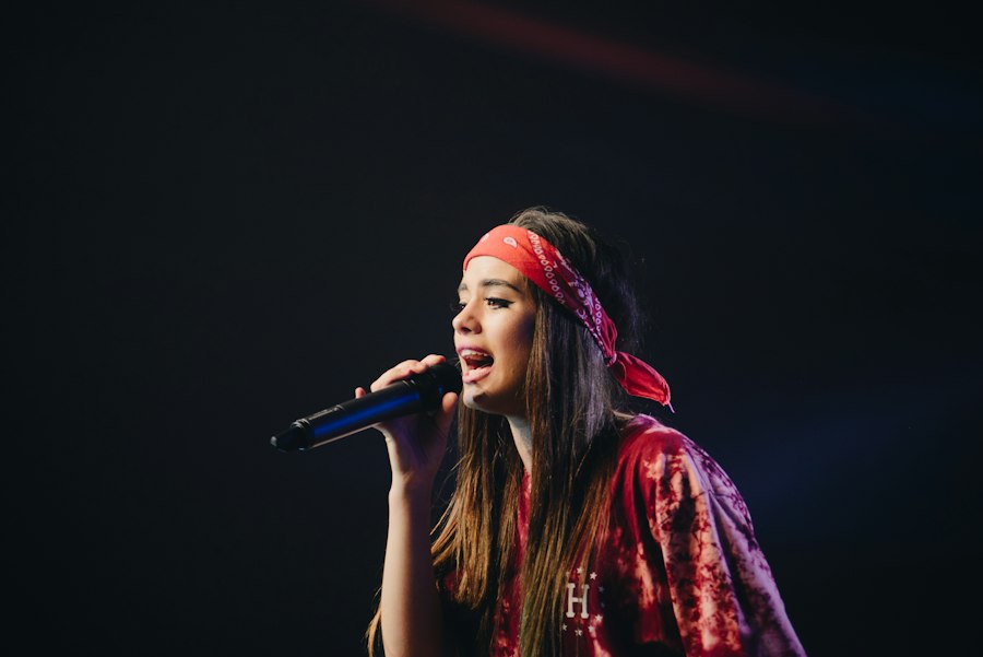 singing at an open mic